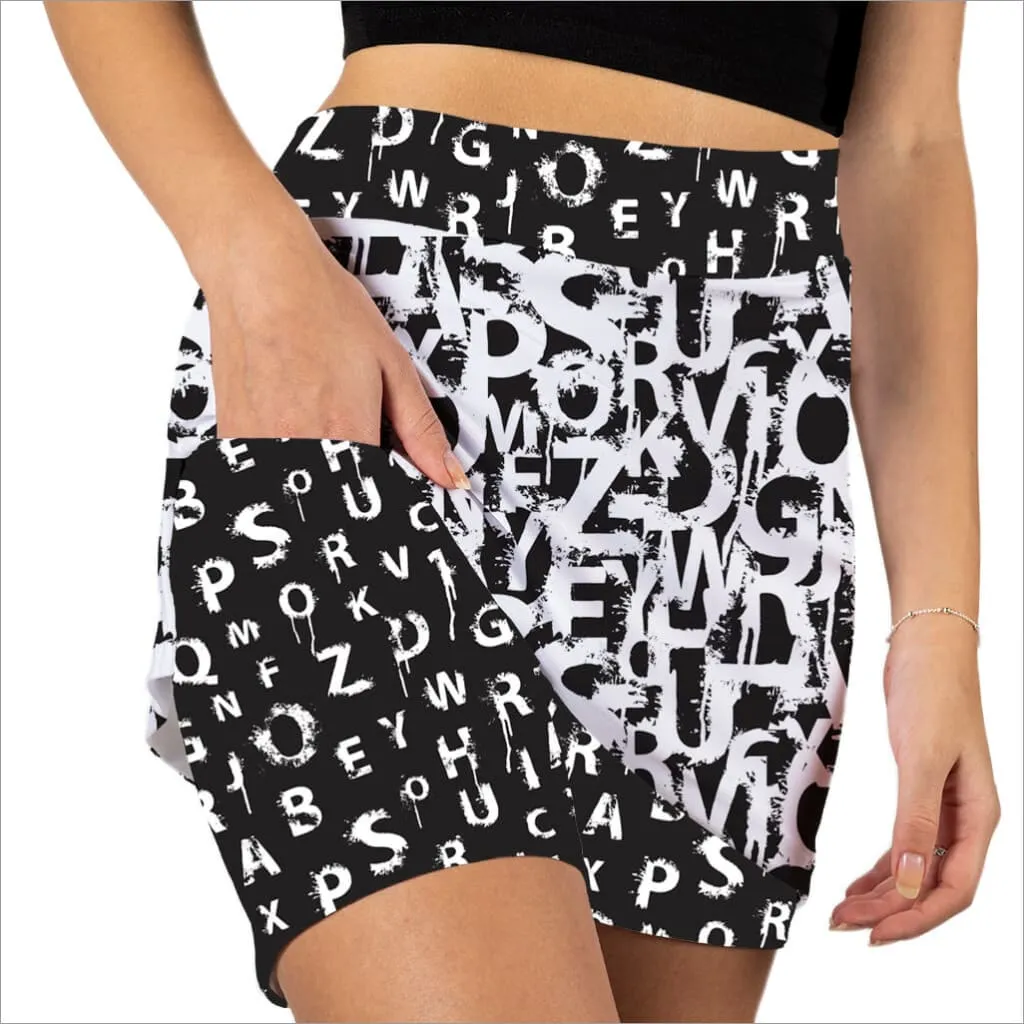 SCRAMBLED ALPHABET TRENDING SKORT