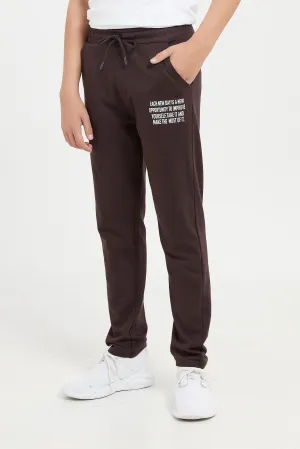 Senior Boys Brown Basic Active Pants