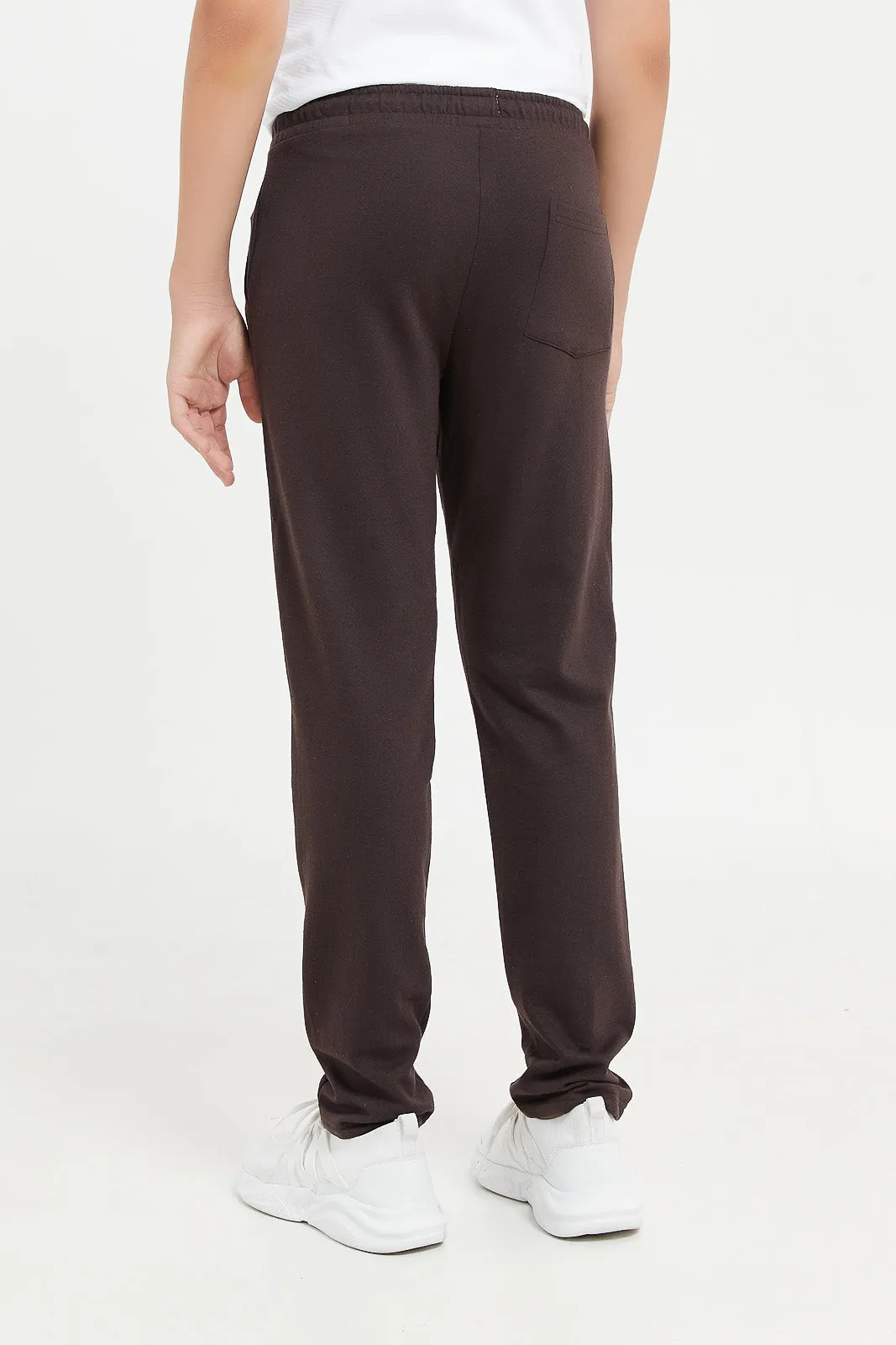 Senior Boys Brown Basic Active Pants