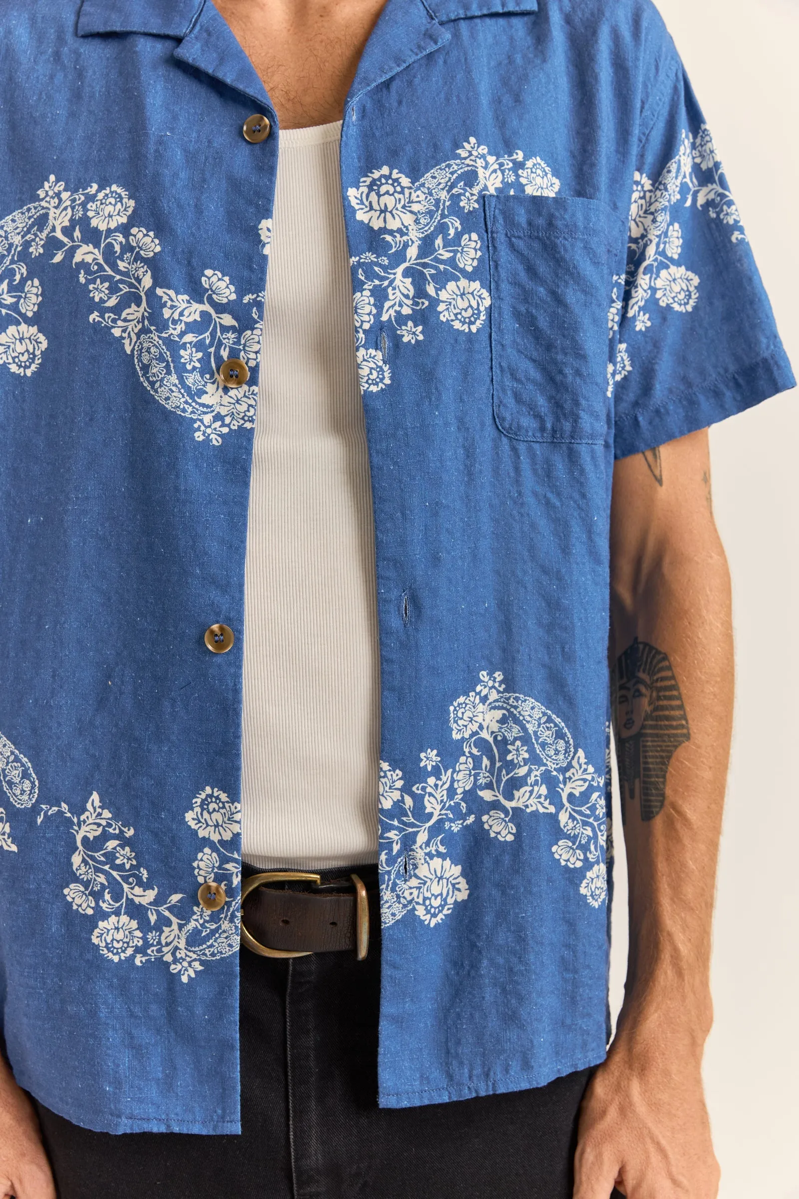 Shoreline Ss Shirt Vintage Blue