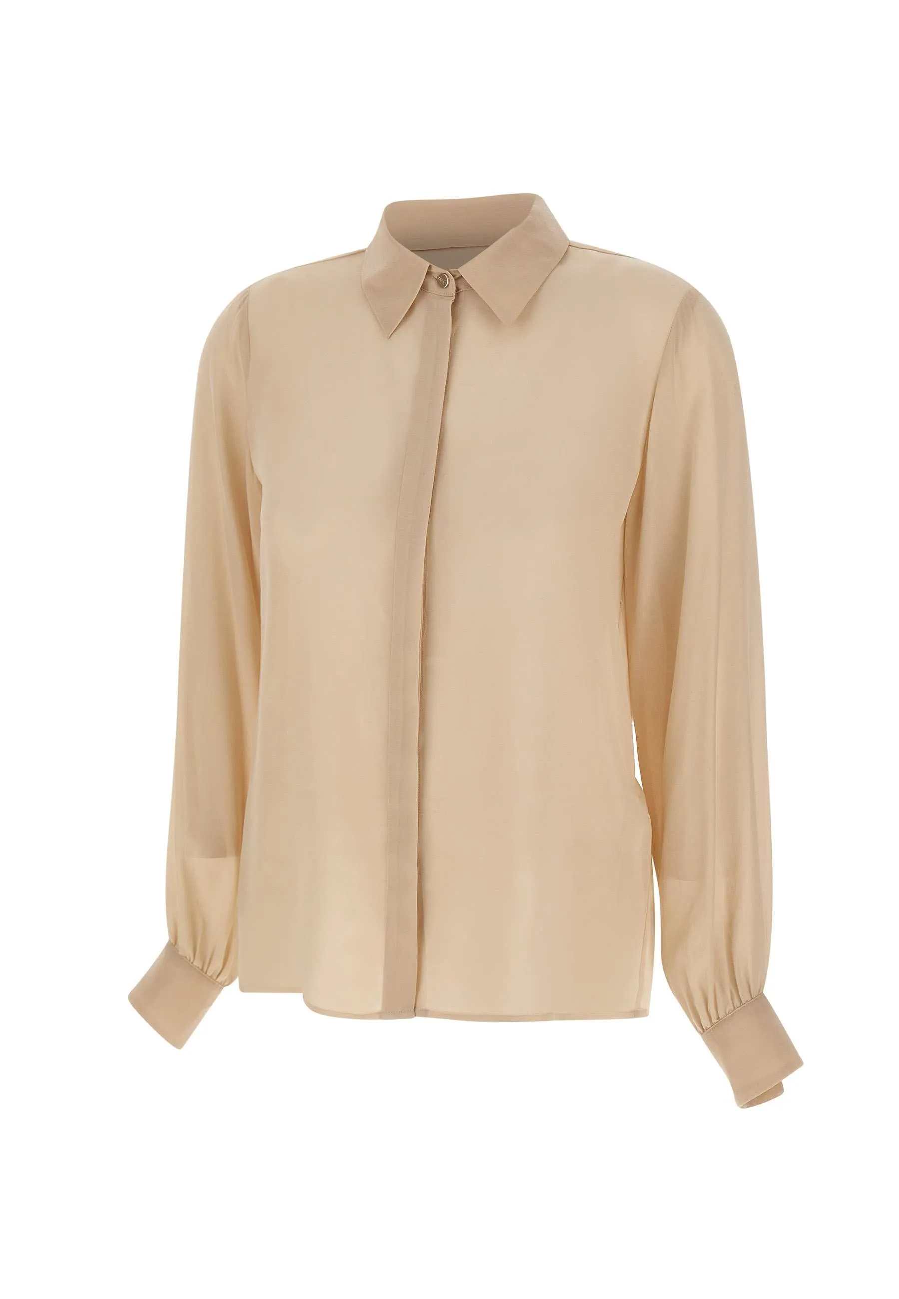 Silk Crepe De Chine Puff Shirt