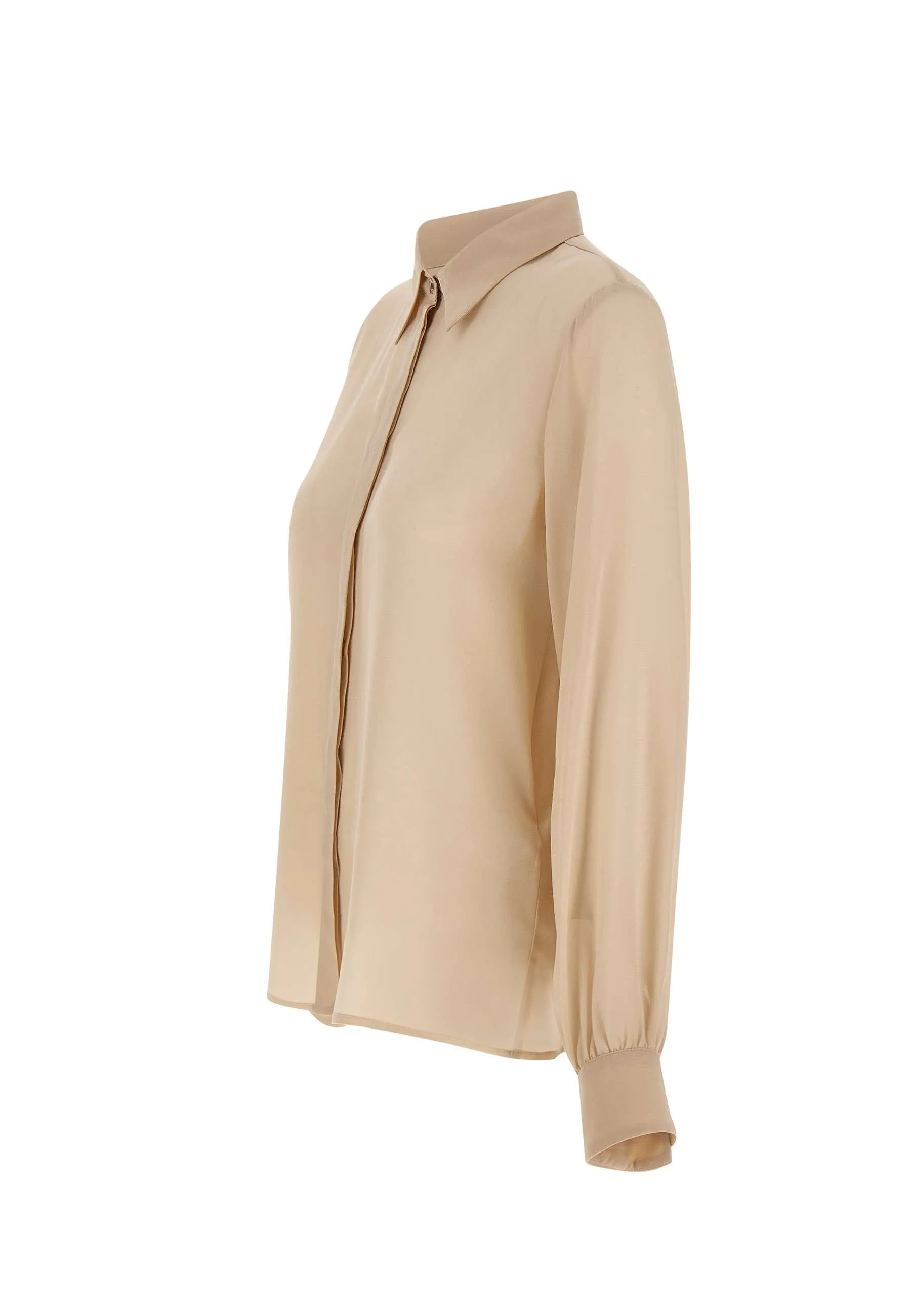 Silk Crepe De Chine Puff Shirt