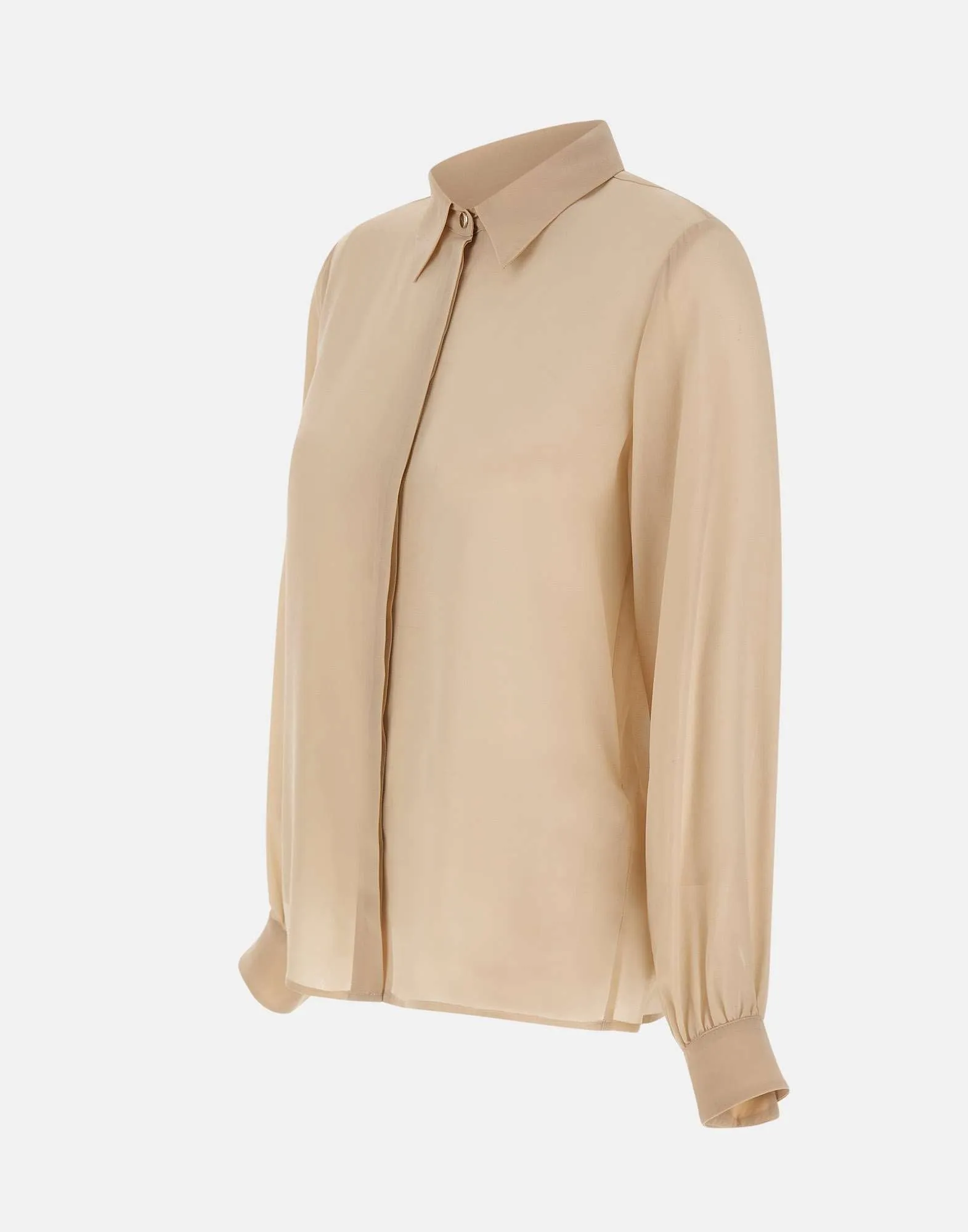 Silk Crepe De Chine Puff Shirt