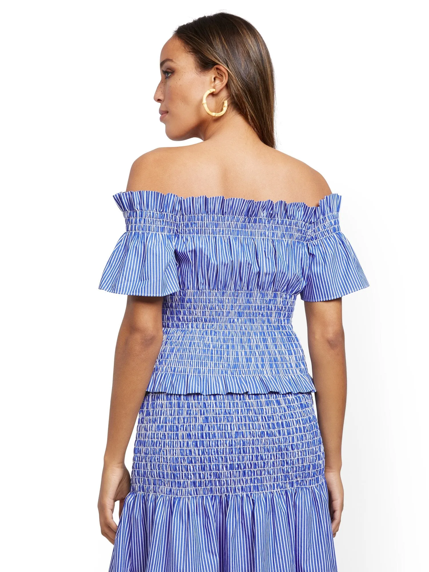 Smocked Off-The-Shoulder Top - 7th Avenue