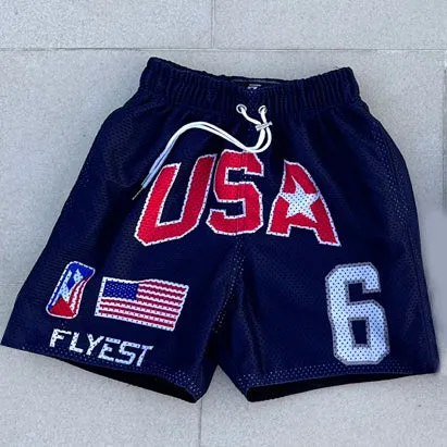 Stylish casual flag print shorts