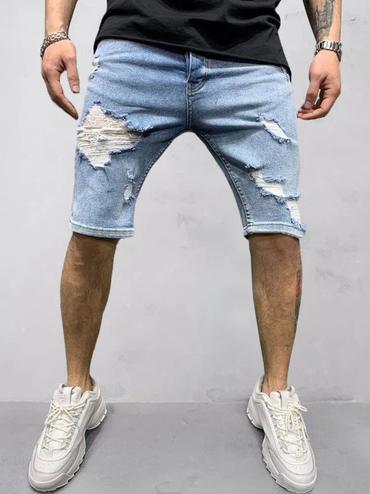 Stylish Torn Denim Shorts