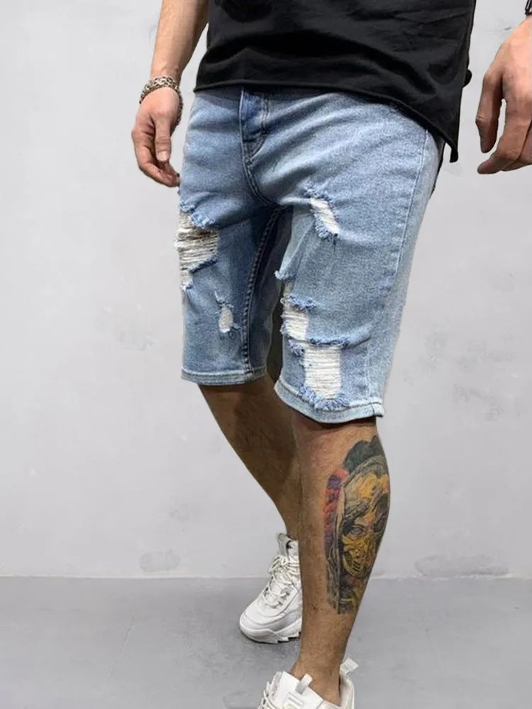 Stylish Torn Denim Shorts