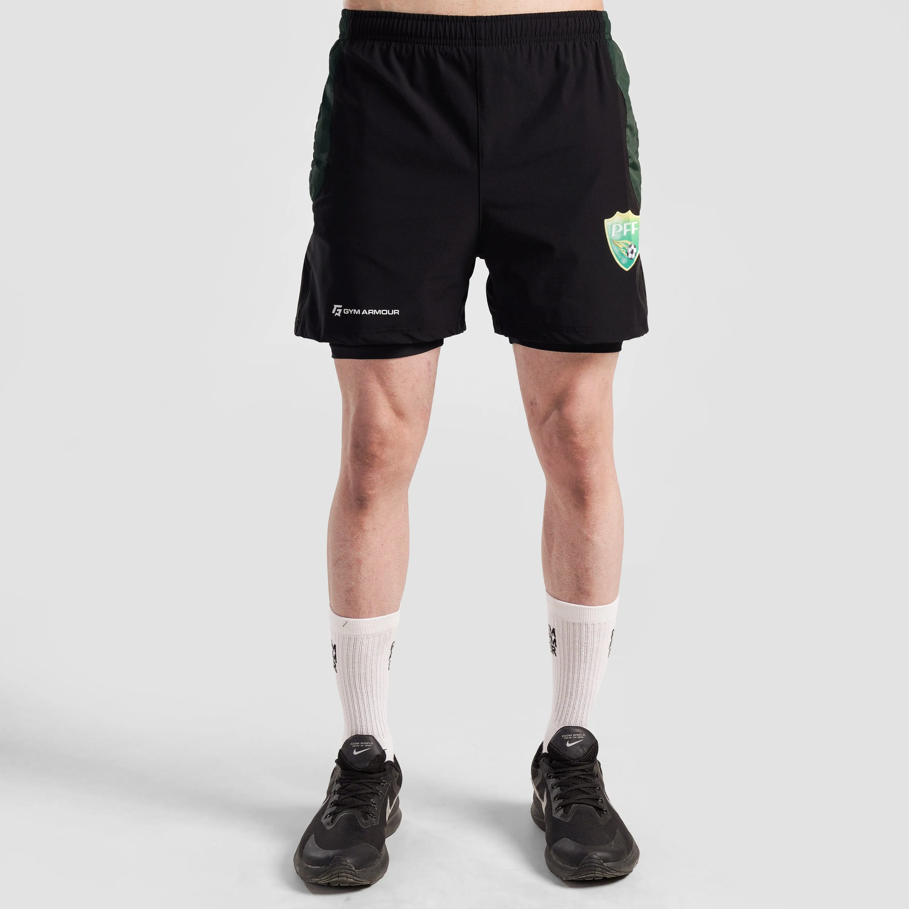 The PFF Essential Shorts (Black-Green)