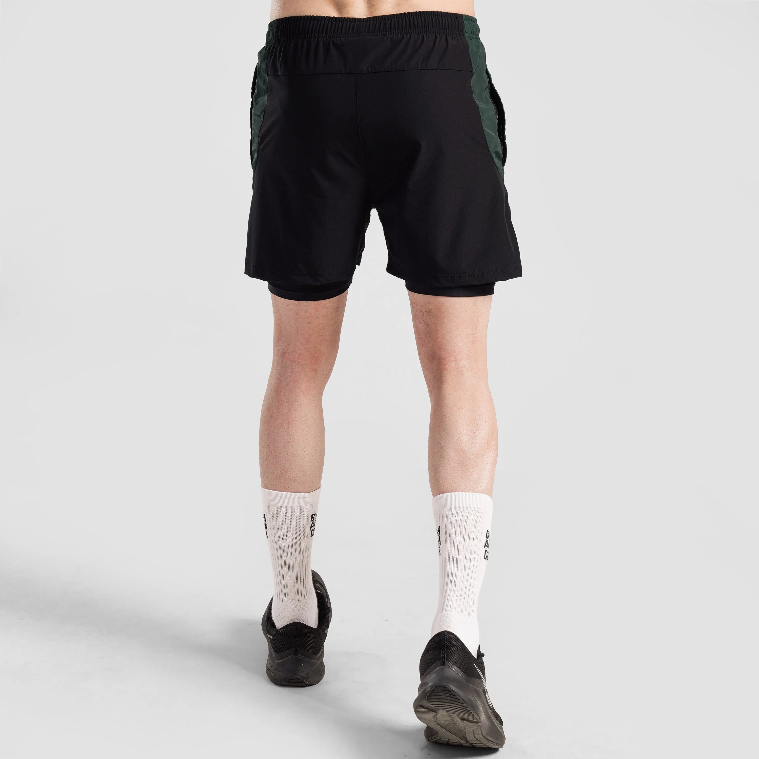 The PFF Essential Shorts (Black-Green)