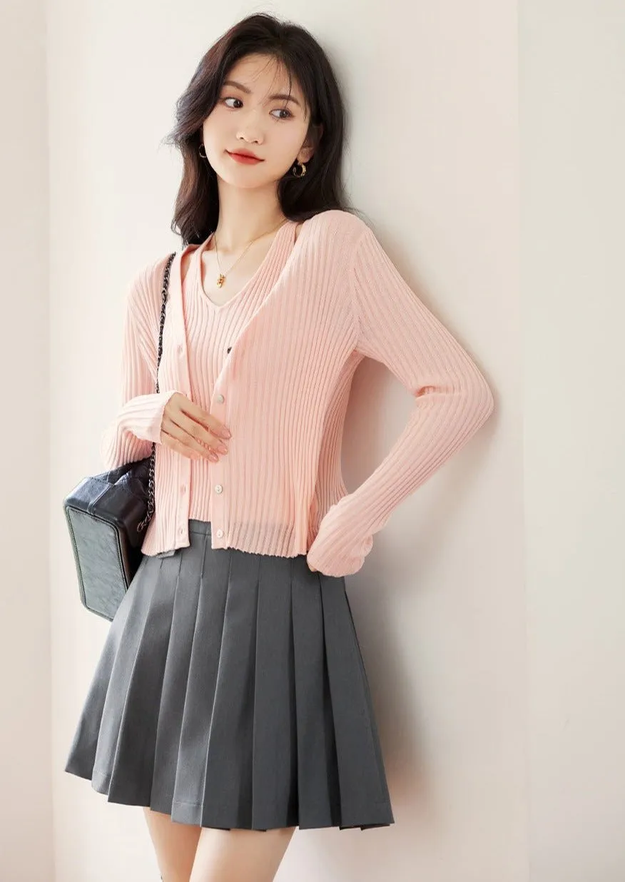 TWO-PIECE KNIT SWEATER TOP