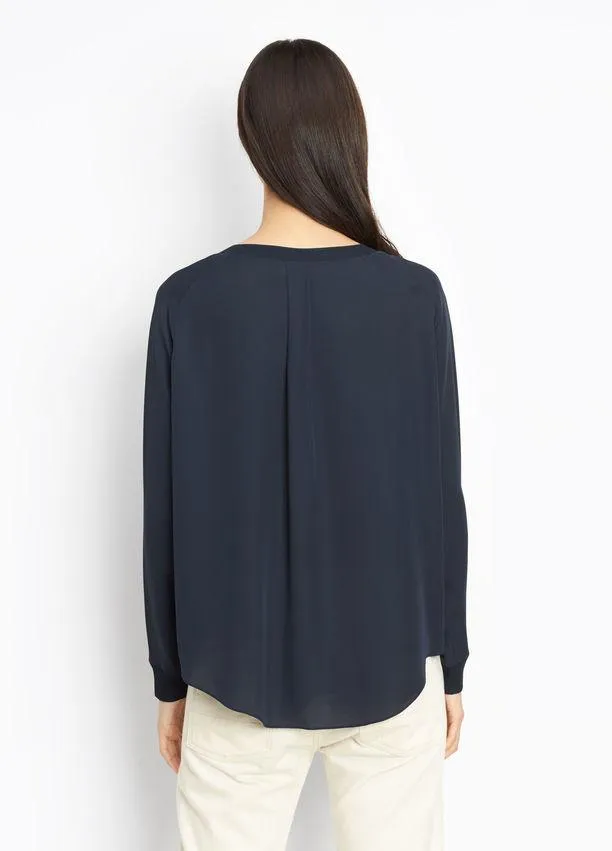 Vince - Ribbed Trim Blouse