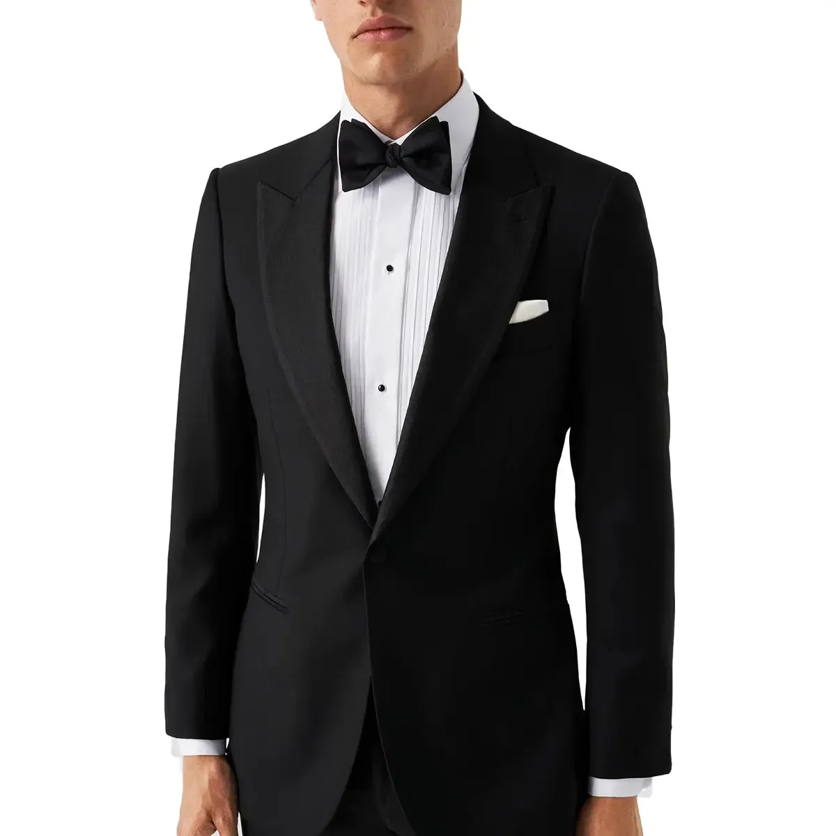 White Plissé Black Tie Classic Fit Shirt